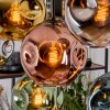 Ripoll Hängeleuchte Glas 20 cm Naturfarben, Schwarz, 8-flammig