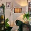 Soungou Bogenstehlampe 38 cm Kupferfarben, Schwarz, 1-flammig, Stoffschirm