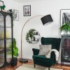Soungou Bogenstehlampe 38 cm Kupferfarben, Schwarz, 1-flammig, Stoffschirm