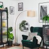 Soungou Bogenlampe 38 cm Kupferfarben, Schwarz, 1-flammig, Stoffschirm