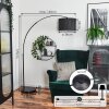 Soungou Bogenleuchte 38 cm Schwarz, 1-flammig, Stoff-Lampenschirm