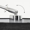 Bassagoda Bogenlampe 45 cm Chrom, Schwarz, 1-flammig, Stoff-Lampenschirm
