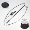 Bassagoda Bogenlampe 45 cm Chrom, Schwarz, 1-flammig, Stoff-Lampenschirm