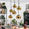 Gastor Hängeleuchte Glas 20 cm Gold, Klar, 6-flammig
