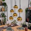 Gastor Hängeleuchte Glas 20 cm Gold, Klar, 6-flammig
