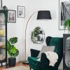 Bassagoda Bogenstehlampe 45 cm Kupferfarben, Schwarz, 1-flammig, Stoffschirm