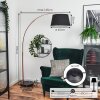 Bassagoda Bogenstehlampe 45 cm Kupferfarben, Schwarz, 1-flammig, Stoffschirm
