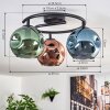 Ripoll Deckenleuchte Glas 15 cm Blau, Grün, Kupferfarben, 3-flammig