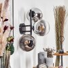 Gastor Wandleuchte Glas 15 cm Chrom, Klar, Rauchfarben, 3-flammig