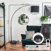 Bassagoda Bogenlampe 40 cm Schwarz, 1-flammig, Stoff-Lampenschirm