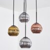 Ripoll Hängeleuchte Glas 15 cm Gold, Kupferfarben, Rauchfarben, 4-flammig