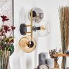 Koyoto Wandleuchte Glas 15 cm Gold, Schwarz, 3-flammig