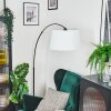 Bassagoda Bogenleuchte 45 cm Schwarz, 1-flammig, Stoff-Lampenschirm