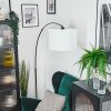 Bassagoda Bogenleuchte 40 cm Chrom, Schwarz, 1-flammig, Stoff-Lampenschirm