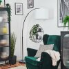 Bassagoda Bogenleuchte 40 cm Chrom, Schwarz, 1-flammig, Stoff-Lampenschirm