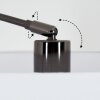 Bassagoda Bogenleuchte 40 cm Chrom, Schwarz, 1-flammig, Stoff-Lampenschirm