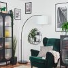 Bassagoda Bogenleuchte 40 cm Chrom, Schwarz, 1-flammig, Stoff-Lampenschirm