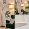 Bassagoda Bogenlampe 35 cm Chrom, Schwarz, 1-flammig, Stoffschirm