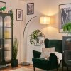 Bassagoda Bogenlampe 35 cm Chrom, Schwarz, 1-flammig, Stoffschirm
