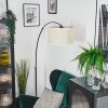 Bassagoda Bogenlampe 35 cm Chrom, Schwarz, 1-flammig, Stoffschirm