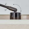 Bassagoda Bogenlampe 35 cm Chrom, Schwarz, 1-flammig, Stoffschirm