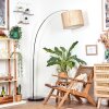 Bongal Bogenlampe 40 cm Chrom, Schwarz, 1-flammig, Stoff-Lampenschirm