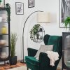 Bassagoda Bogenlampe 40 cm Schwarz, 1-flammig, Stoffschirm