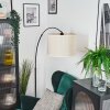 Bassagoda Bogenlampe 40 cm Schwarz, 1-flammig, Stoffschirm