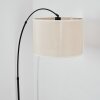Bassagoda Bogenlampe 40 cm Schwarz, 1-flammig, Stoffschirm