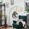 Bassagoda Bogenlampe 40 cm Schwarz, 1-flammig, Stoffschirm