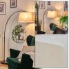Bassagoda Bogenlampe 45 cm Schwarz, 1-flammig, Stoff-Lampenschirm