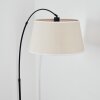 Bassagoda Bogenlampe 45 cm Schwarz, 1-flammig, Stoff-Lampenschirm