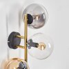 Gastor Wandleuchte Glas 15 cm Gold, Schwarz, 3-flammig