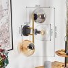 Gastor Wandleuchte Glas 15 cm Gold, Schwarz, 3-flammig