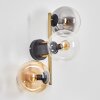 Gastor Wandleuchte Glas 15 cm Gold, Schwarz, 3-flammig