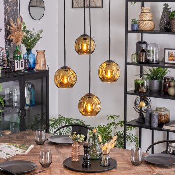 Ripoll Hängeleuchte Glas 15 cm Gold, 4-flammig