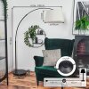 Bassagoda Bogenleuchte 45 cm Schwarz, 1-flammig, Stoffschirm