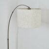 Bassagoda Bogenlampe 40 cm Nickel-Matt, Schwarz, 1-flammig, Stoff-Lampenschirm