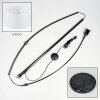 Bassagoda Bogenstehlampe 45 cm Chrom, Schwarz, 1-flammig, Stoff-Lampenschirm
