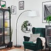 Bassagoda Bogenstehlampe 45 cm Chrom, Schwarz, 1-flammig, Stoff-Lampenschirm