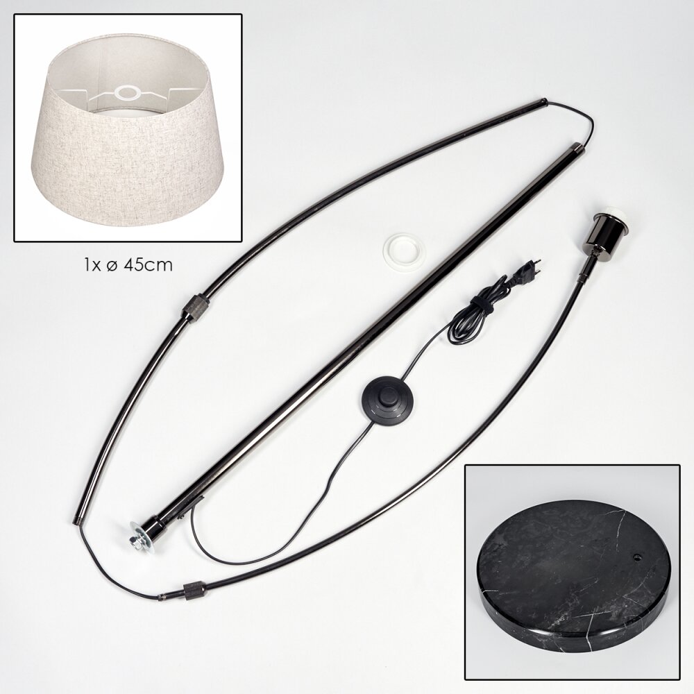 Bassagoda Stehleuchte 45 cm Chrom, Schwarz, 1-flammig