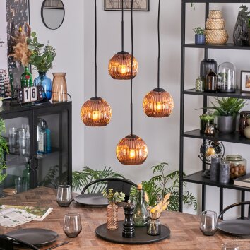Ripoll Hängeleuchte Glas 15 cm Kupferfarben, 4-flammig