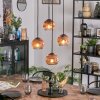 Ripoll Hängeleuchte Glas 15 cm Klar, Kupferfarben, 4-flammig