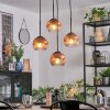 Ripoll Hängeleuchte Glas 15 cm Klar, Kupferfarben, 4-flammig