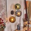 Koyoto Wandleuchte Glas 15 cm Gold, Schwarz, 3-flammig