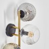 Ripoll Wandleuchte Glas 15 cm Gold, Schwarz, 3-flammig