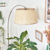 Sabadim Bogenlampe 45 cm Nickel-Matt, Schwarz, 1-flammig, Stoff-Lampenschirm