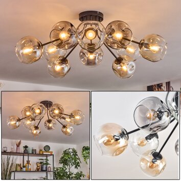 Ripoll Deckenleuchte Glas 15 cm Bernsteinfarben, Klar, Rauchfarben, 10-flammig Ripoll Deckenleuchte Glas 15 cm Bernsteinfarben, Klar, Rauchfarben, 10-flammig