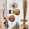 Ripoll Wandleuchte Glas 15 cm Gold, Schwarz, 3-flammig