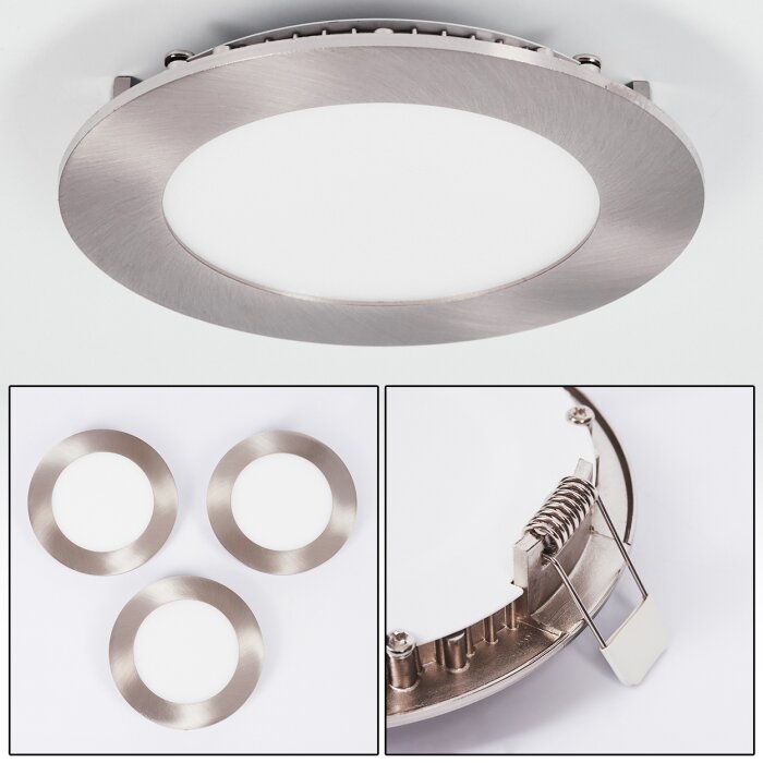 Finsrud Einbauleuchte 3er Set LED Nickel-Matt, 1-flammig